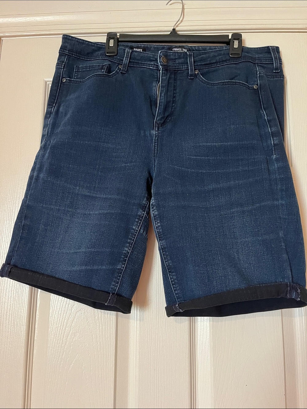 NYDJ Indigo High-Rise Bermuda Shorts